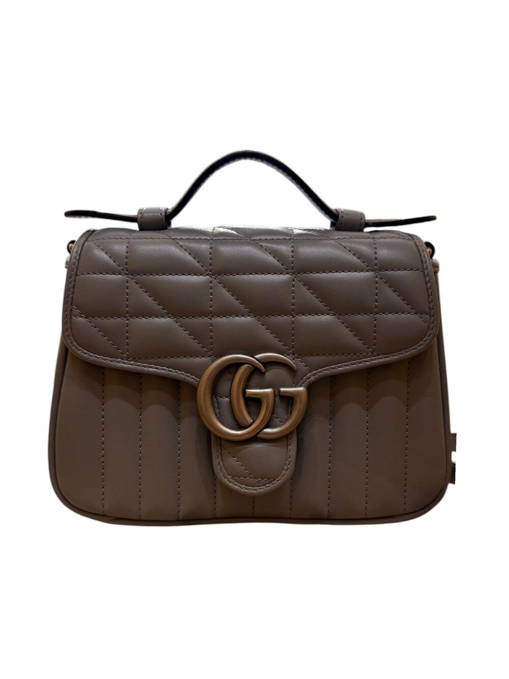 Gucci Gg Marmont Top Handle Flap Bag #349777G15B